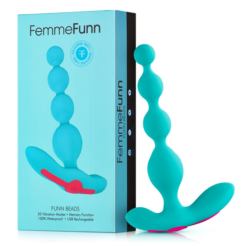 FemmeFunn Beads Vibrating Anal Beads Silicone Turquoise